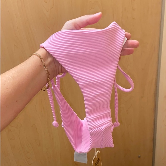 Pink Ribbed Bikini Bottom - Picture 7 of 9